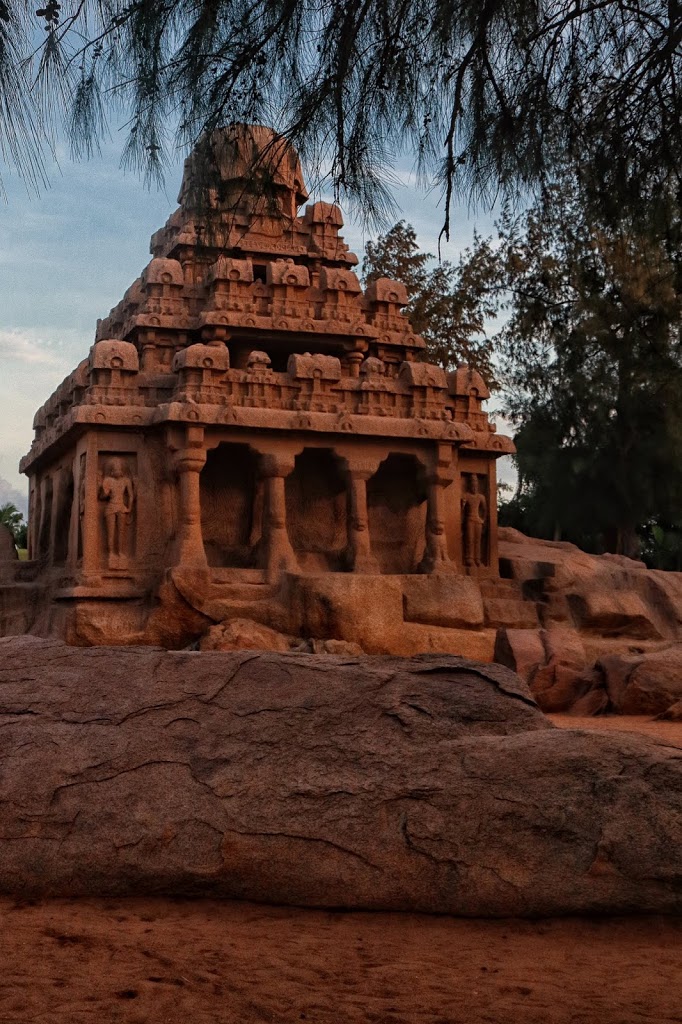 Dharmaraja Ratha inside Five Chariots Complex in Mahabalipuram