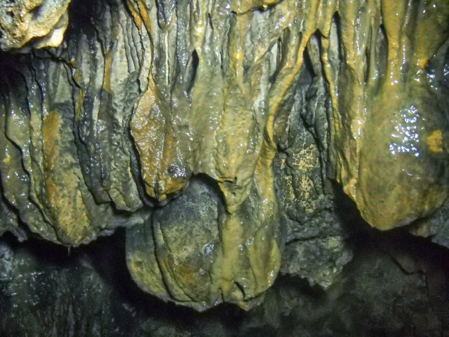 Stalactite and stalagmite formation inside caves of Meghalaya