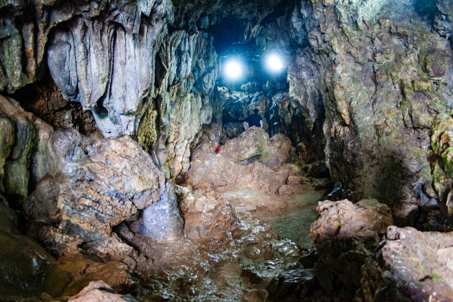 Inside Mawasmai Cave in Meghalaya, India